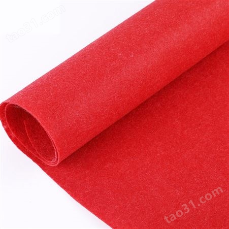 批发红色无纺布防滑红地毯 厂家定制针刺婚礼婚庆一次性红地毯