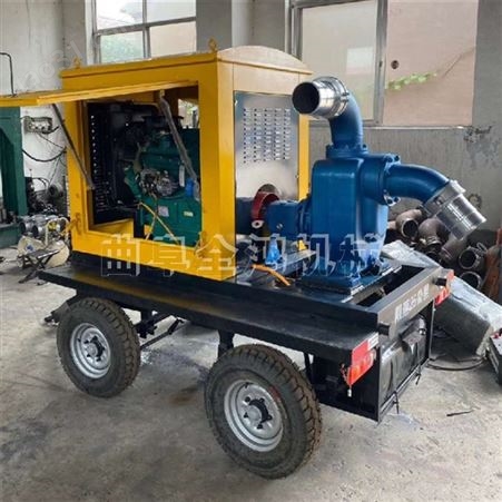 8寸移动式柴油水泵 高扬程抢险水泵 车载柴油抽水泵