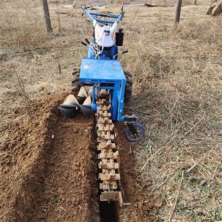 自来水管道挖沟机 192型手扶式链条开沟机 山药种植挖槽机