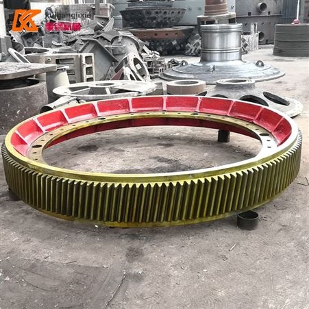 奎钢定制出口铸钢2.4米球磨机大齿轮