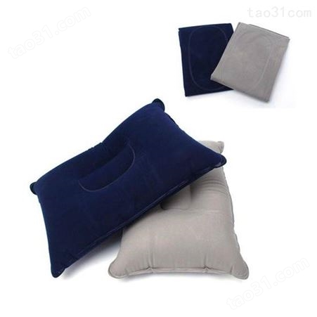 u型充气枕 环保加厚pvc植绒充气枕头   充气靠枕