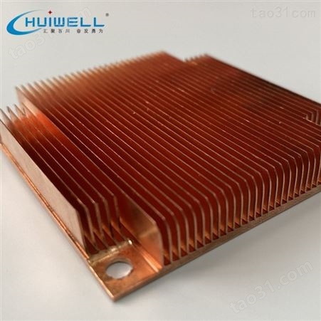 定制高效电子芯片纯铜材质散热器_高密度齿散热片设计