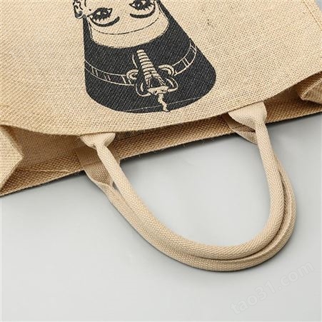 厂家直供 手提粗黄麻布购物礼品袋 创意简约买菜便携手提麻布袋