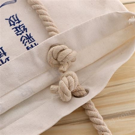 彩印广告宣传logo麻绳手提袋定做丝网印服装购物袋定制帆布袋厂家