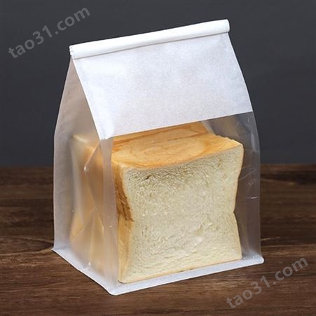 恒硕包装食品袋 面包袋 吐司袋月饼袋CPE软磨砂袋白袋糕点袋烘焙包装100个