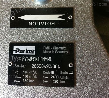 原装parker派克柱塞泵PV140系列PV140R1K1T1NMMC