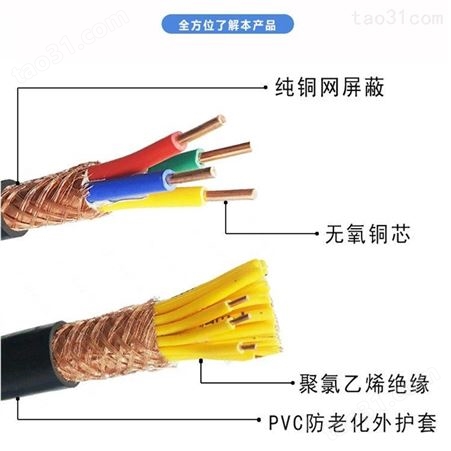 耐高温氟塑料控制电缆 ZR-KVV 现货批发 定制 天长