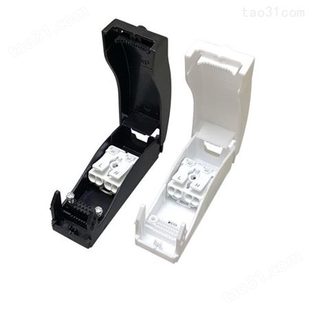 龙三塑胶厂供应欧规二位快接盒TB-01黑色卡扣式接线盒