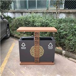 户外两分类垃圾箱 生产加工 环保果皮垃圾箱 双分类不锈钢垃圾箱 仿古分类垃圾桶